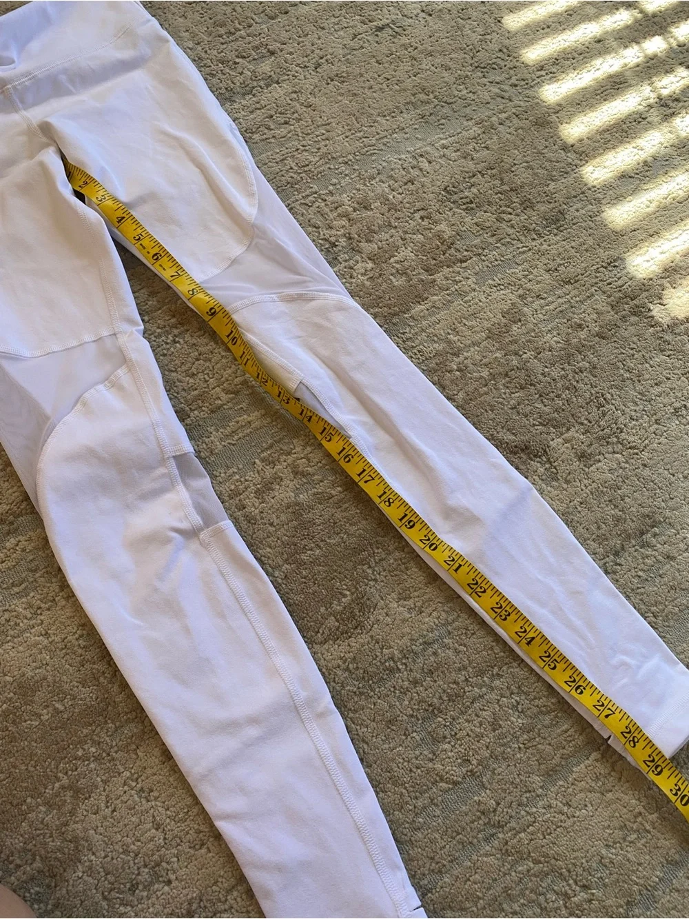 ALO Yoga White Coast Stirrup High-Waist Mesh-Panel Leggings: Small